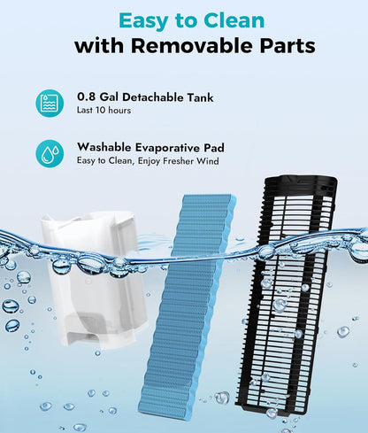 Rellytech Portable Swamp Cooler 3-Speed 3L Evaporative Air Conditioner