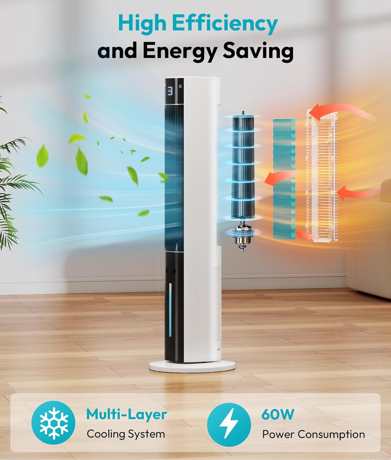 Rellytech Portable Swamp Cooler 3-Speed 3L Evaporative Air Conditioner