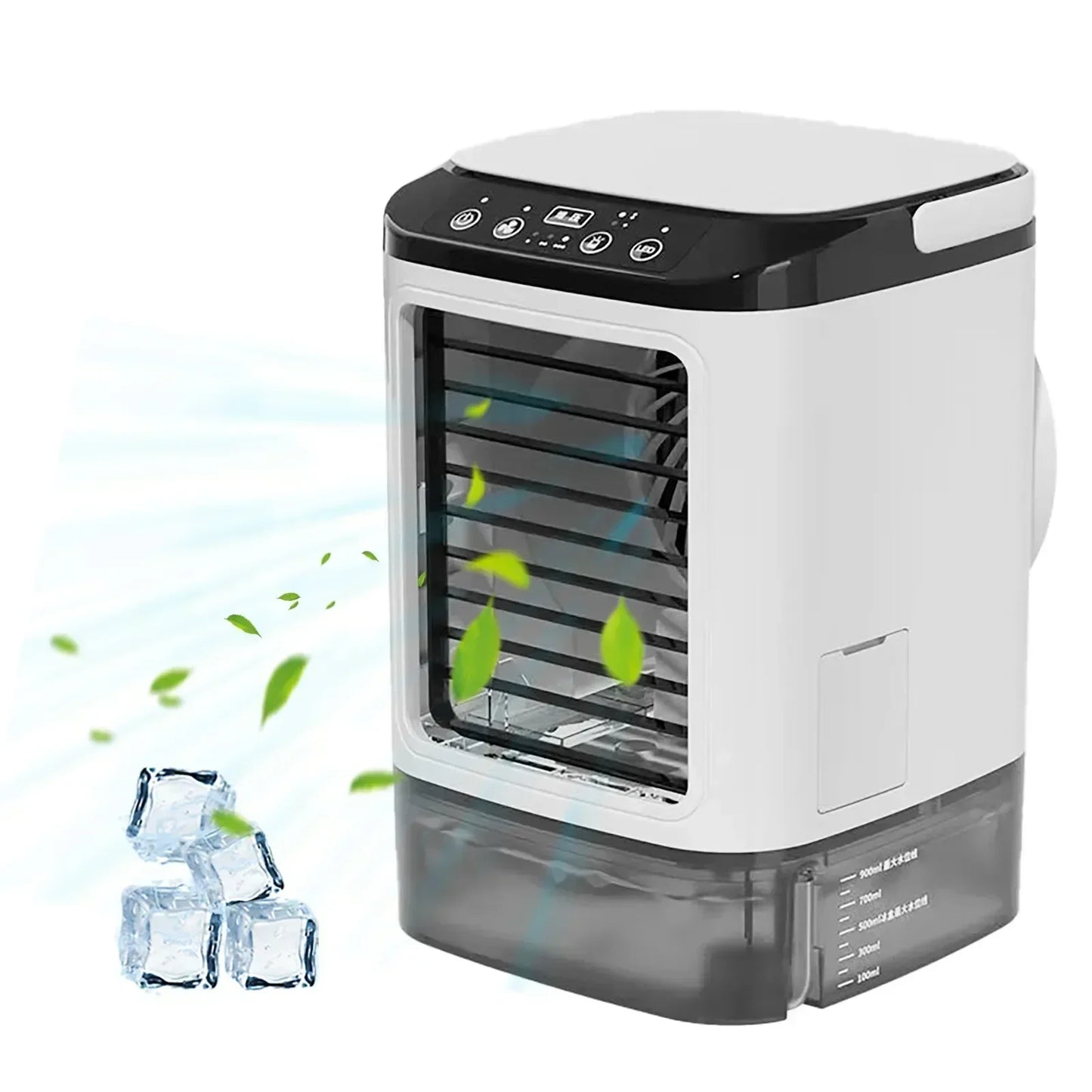 Portable Air Cooler 3-Speed Mini AC Unit 900ml Water Tank Humidifier Fan