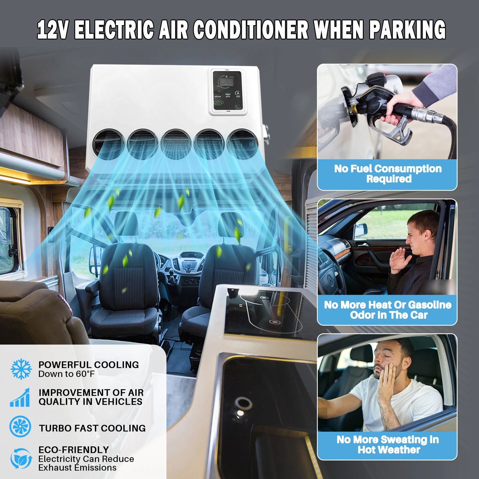 12V Split Air Conditioner For RV Truck Van Motorhome Camper