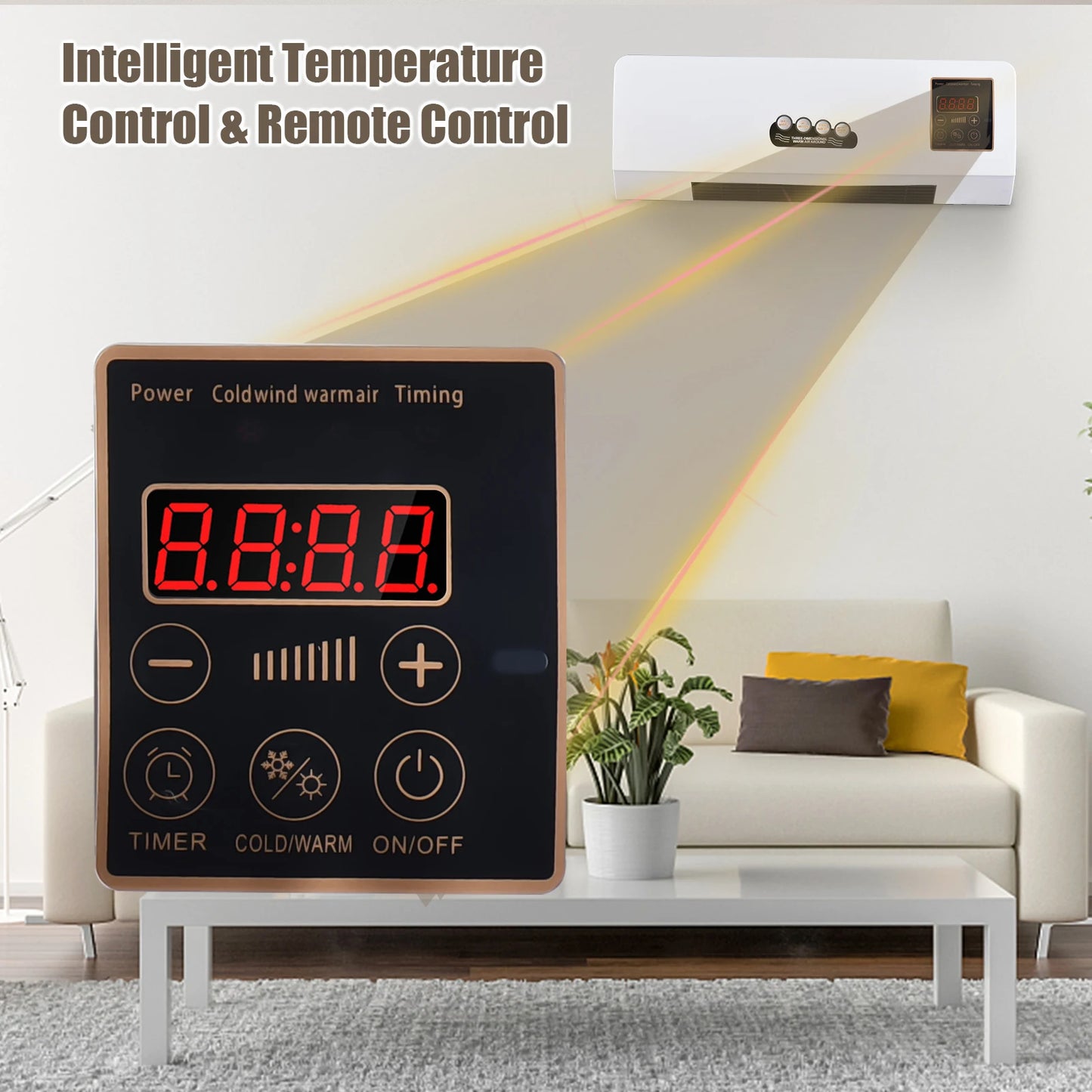 Wall Mounted Heater Fan Combo 1800W 2-in-1 6-Hour Timer Remote