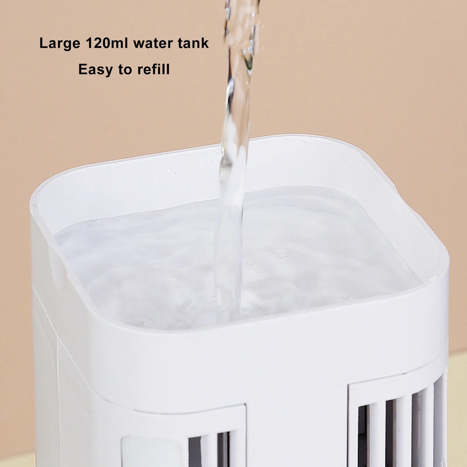Desktop Air Cooler Fan 3-Speed Night Light USB Rechargeable 3600mAh