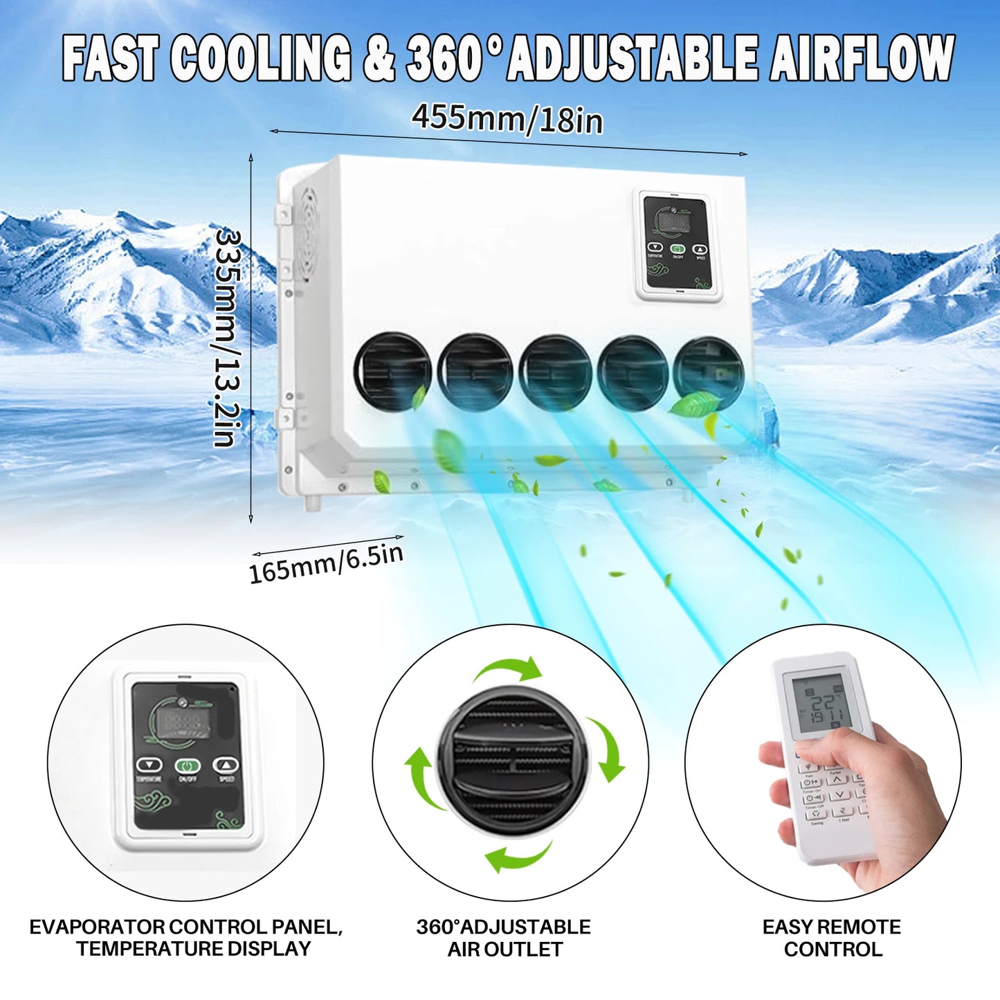 12V Split Air Conditioner For RV Truck Van Motorhome Camper