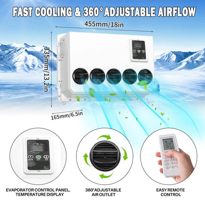 12V Split Air Conditioner For RV Truck Van Motorhome Camper