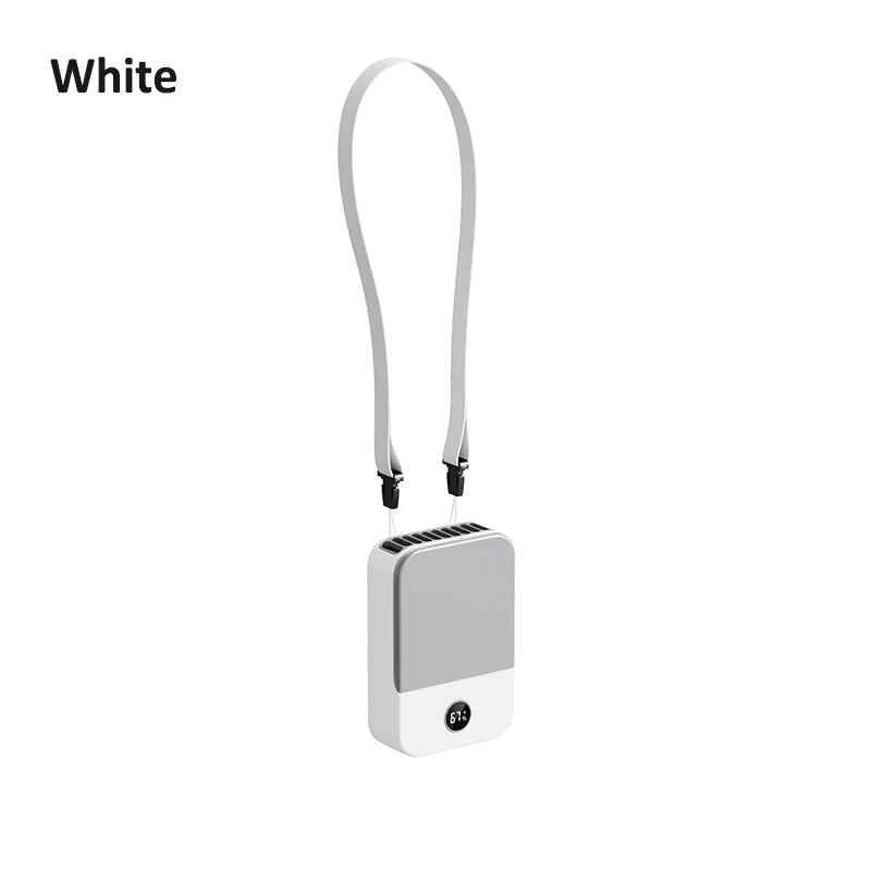 2000mAh USB Rechargeable Waist Fan 3-Speed Portable Hanging Neck Cooler