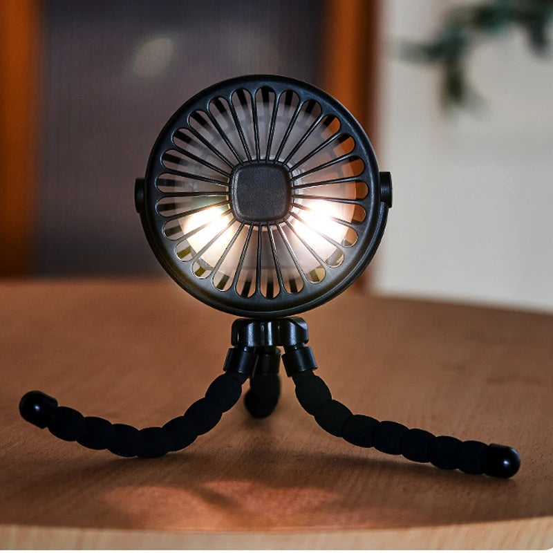 Clip On Stroller Fan Portable USB Rechargeable 3 Speeds