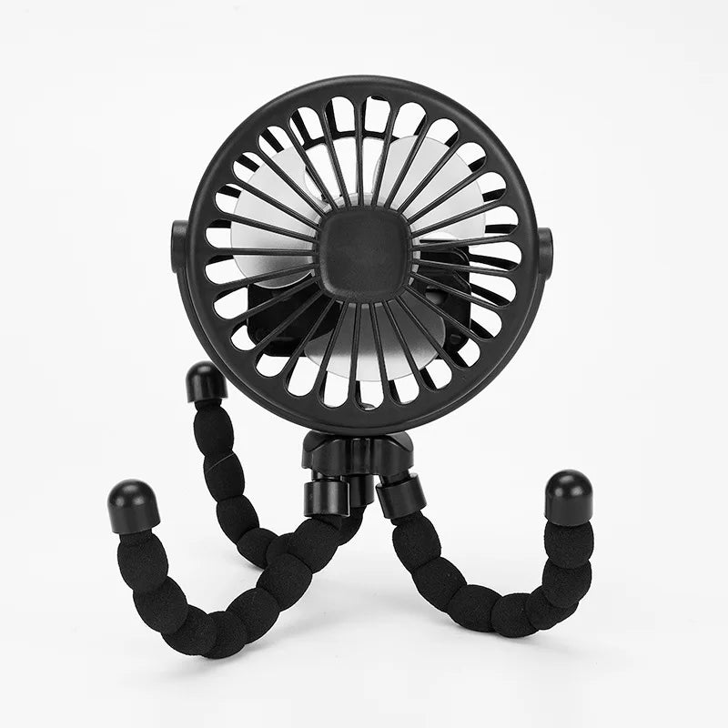 Clip On Stroller Fan Portable USB Rechargeable 3 Speeds