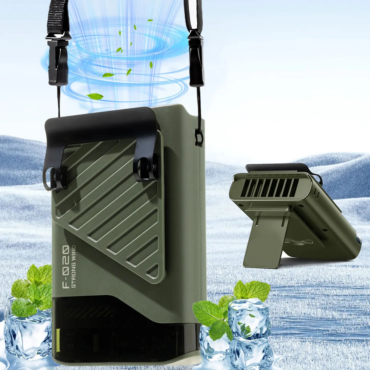 Portable Waist Fan 7 Speed 30000mAh Rechargeable Clip On Cooler