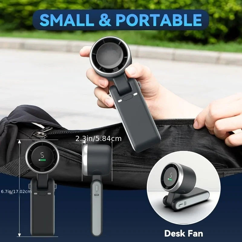 3-In-1 Fan 5-Speed 3600mAh Rechargeable USB Travel Mini Fan