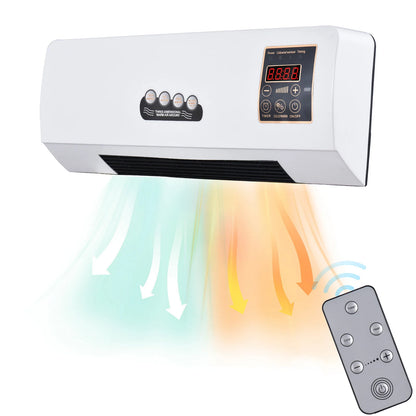 Wall Mounted Heater Fan Combo 1800W 2-in-1 6-Hour Timer Remote