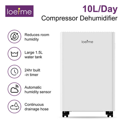 Dehumidifier 8L 10L 12L 16L/Day 24H Timer Electric Automatic Defrosting Home Bedroom 1.5L 2.0L Water Tank Wheels Pipes