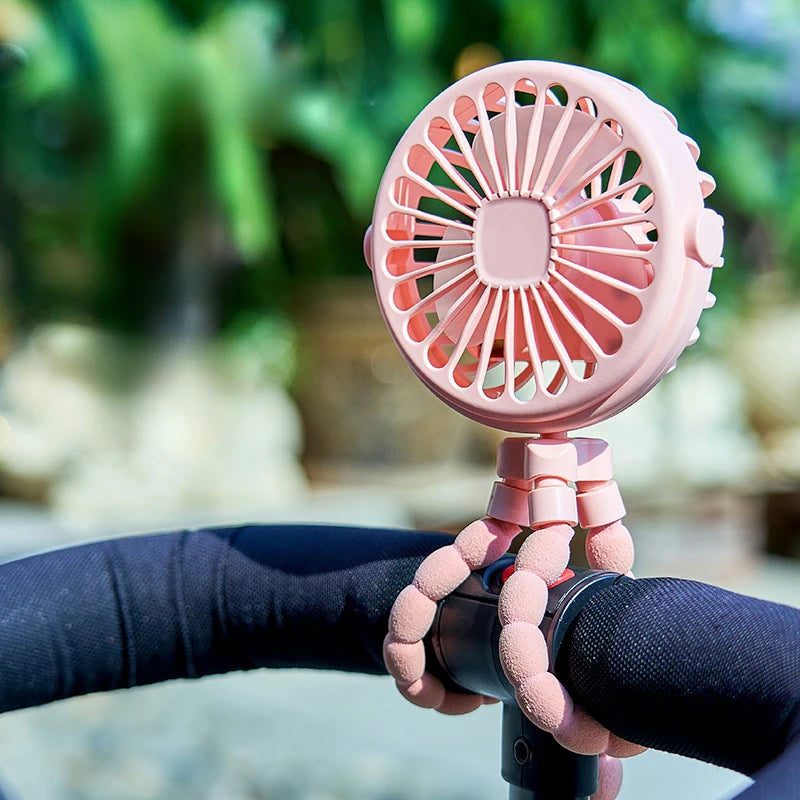 Clip On Stroller Fan Portable USB Rechargeable 3 Speeds