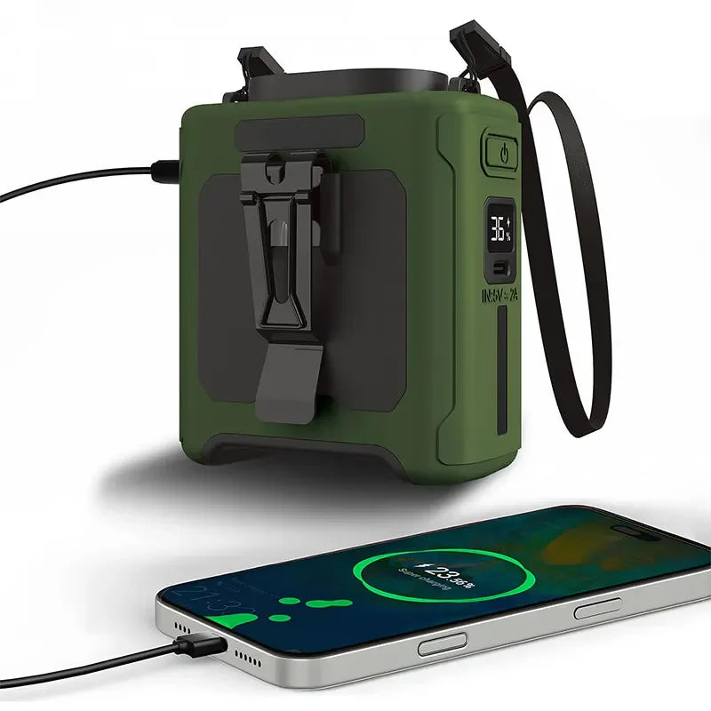 10000mAh Waist Fan 5-Speed Lightweight 40H Outdoor Hands-Free Cooling