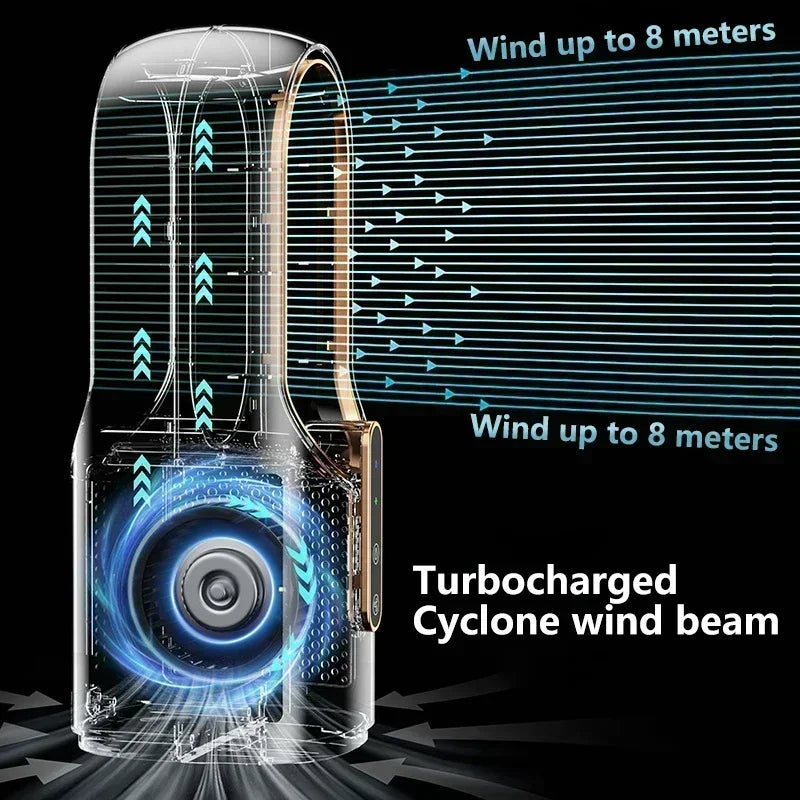 Portable Mini Air Conditioner USB Air Cooler Bladeless Electric Fan 6-Speed Silent Timed Humidifier