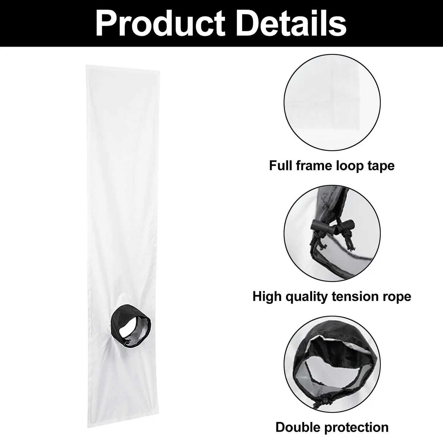 AC Window Vent Seal Kit 2m 3m Mobile Air Conditioning Sealing Cloth White