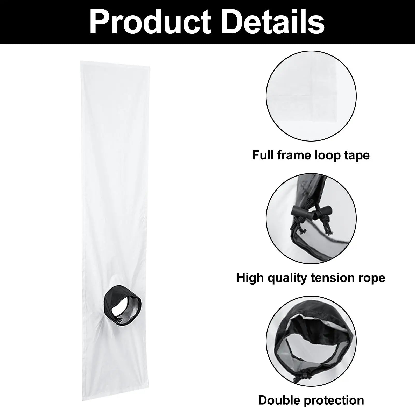 AC Window Vent Seal Kit 2m 3m Mobile Air Conditioning Sealing Cloth White