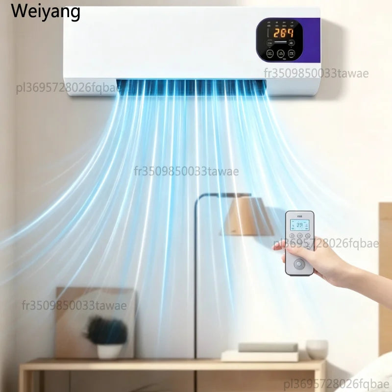 2000W Wall Mounted Air Cooler Heater Remote Control Touch Screen 16-40°C