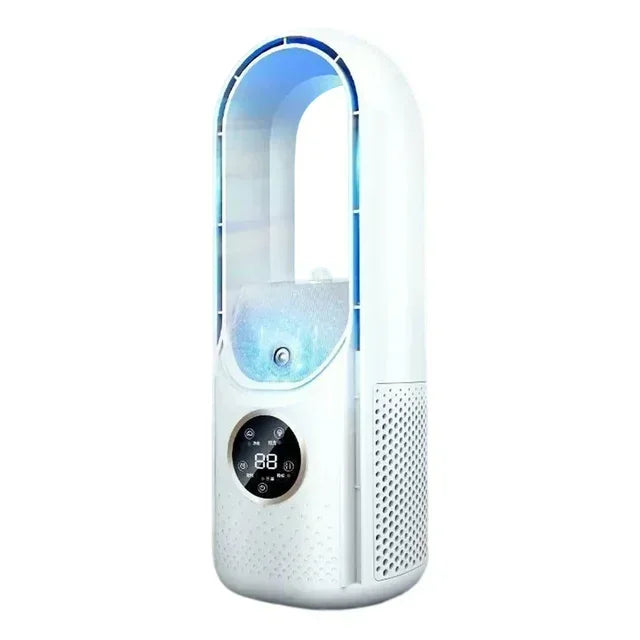 Portable Mini Air Conditioner USB Air Cooler Bladeless Electric Fan 6-Speed Silent Timed Humidifier