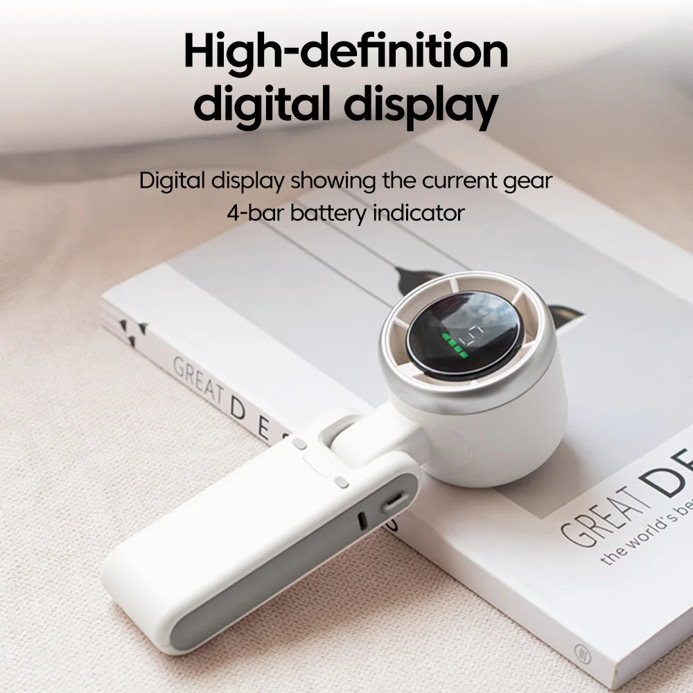 Folding Handheld Fan Type-C Rechargeable Desktop Air Cooler 5 Speed