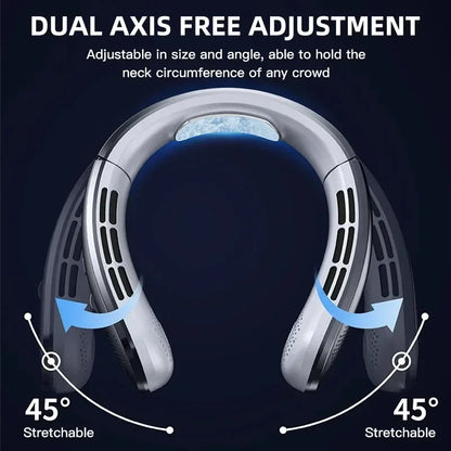 8000mAh USB Rechargeable Neck Fan Portable Bladeless LED Display