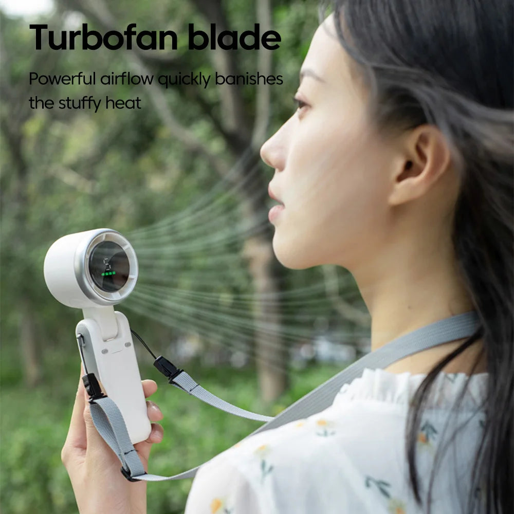 Folding Handheld Fan Type-C Rechargeable Desktop Air Cooler 5 Speed