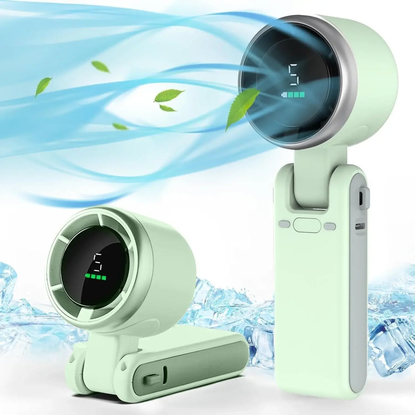 3-In-1 Fan 5-Speed 3600mAh Rechargeable USB Travel Mini Fan