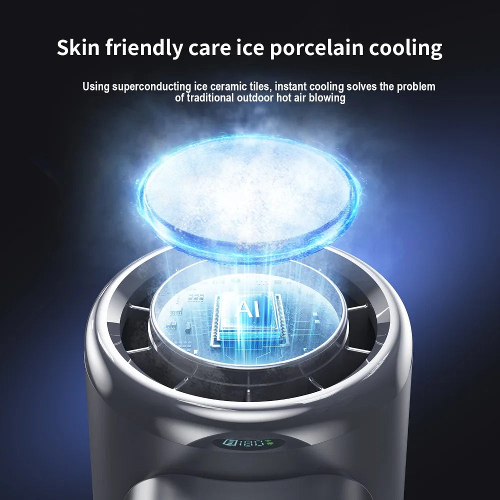 5200mAh Double Foldable Handheld Cooling Fan USB Rechargeable