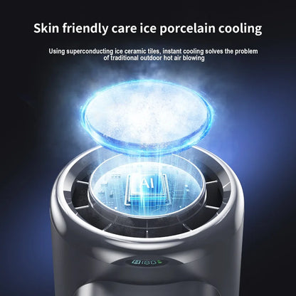 5200mAh Double Foldable Handheld Cooling Fan USB Rechargeable