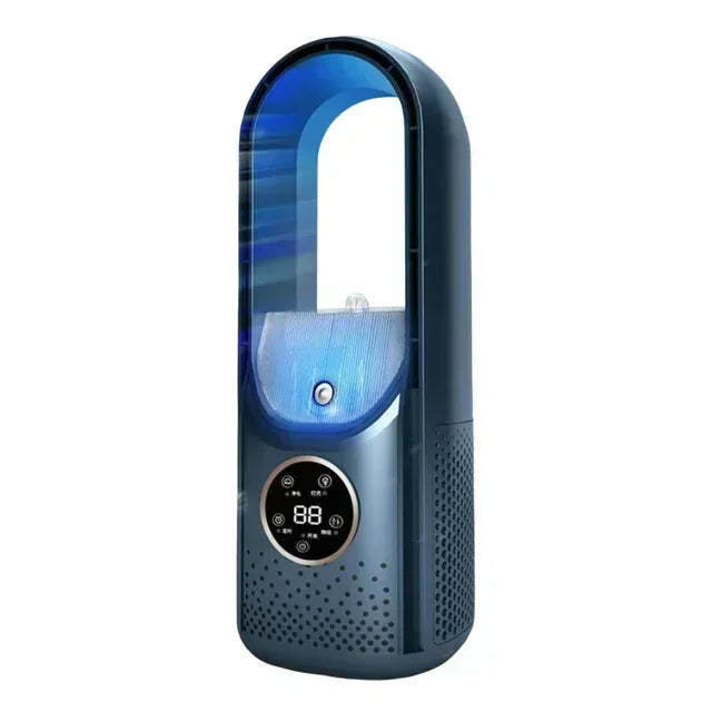 Portable Mini Air Conditioner USB Air Cooler Bladeless Electric Fan 6-Speed Silent Timed Humidifier