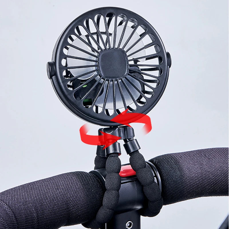 Clip On Stroller Fan Portable USB Rechargeable 3 Speeds