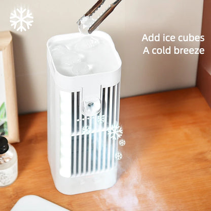 Desktop Air Cooler Fan 3-Speed Night Light USB Rechargeable 3600mAh