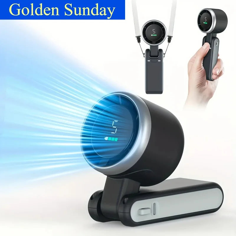 3-In-1 Fan 5-Speed 3600mAh Rechargeable USB Travel Mini Fan