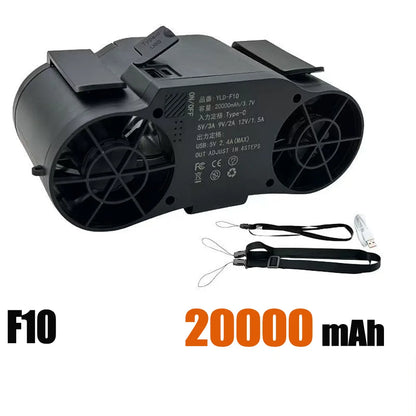 Portable Waist Fan 7 Speed 30000mAh Rechargeable Clip On Cooler