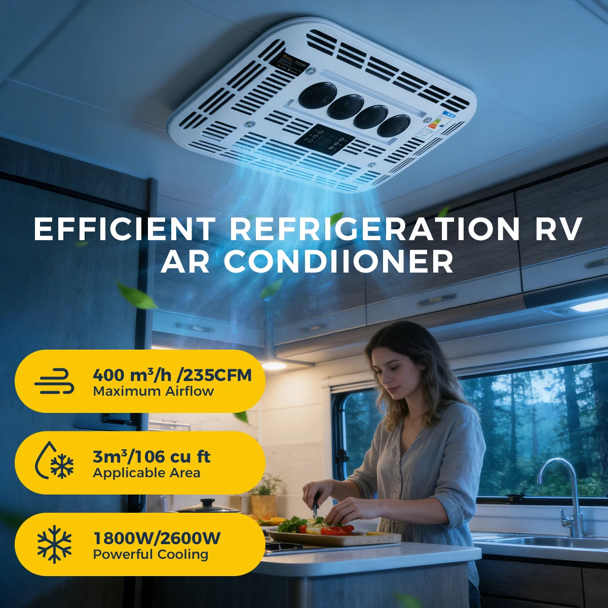 12V/24V Rooftop Air Conditioner For RV Truck Van Trailer Motorhome