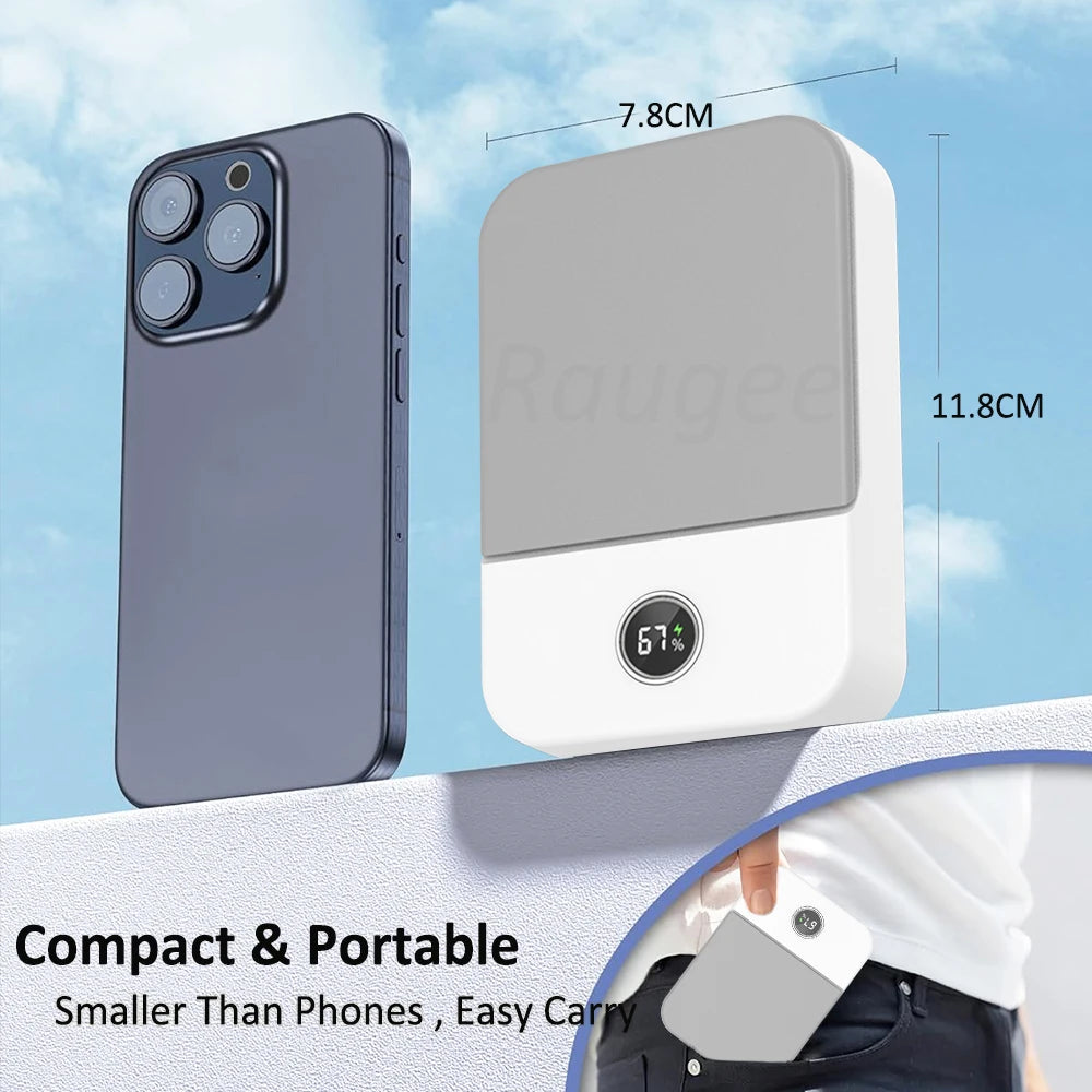 2000mAh USB Rechargeable Waist Fan 3-Speed Portable Hanging Neck Cooler