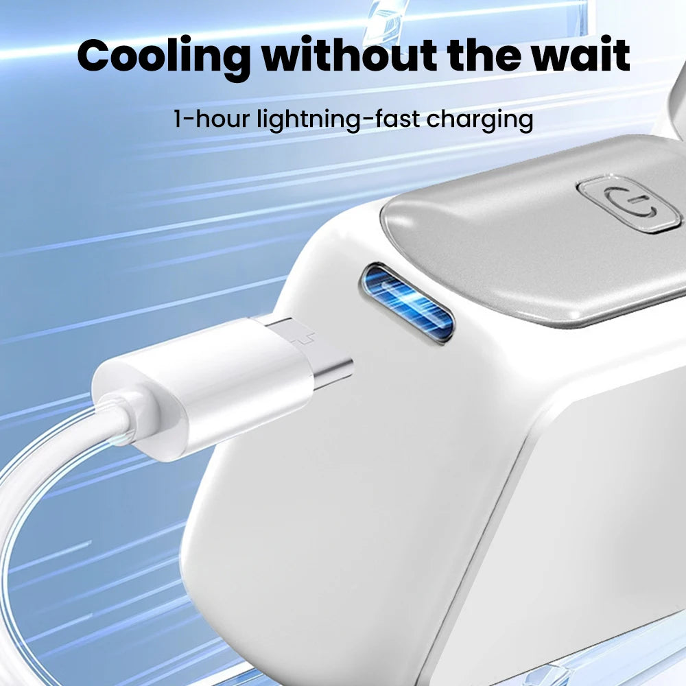 500mAh USB Rechargeable Mini Fan 5-Speed Portable Desktop