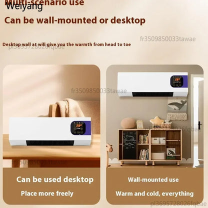 2000W Wall Mounted Air Cooler Heater Remote Control Touch Screen 16-40°C