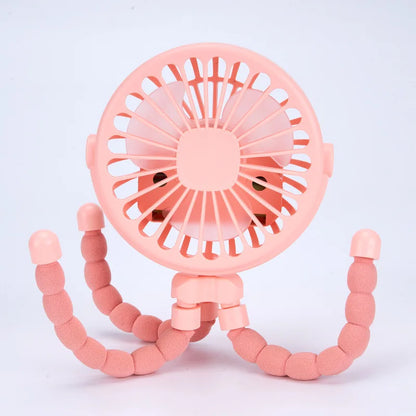 Clip On Stroller Fan Portable USB Rechargeable 3 Speeds