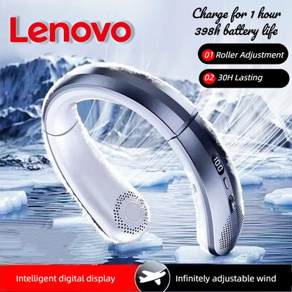 8000mAh USB Rechargeable Neck Fan Portable Bladeless LED Display