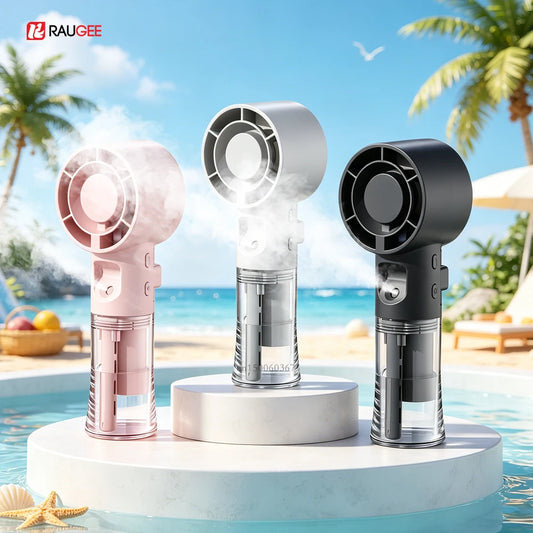 Portable Mini Handheld Water Mist Fan 4-Speed Rechargeable USB-C 800mAh