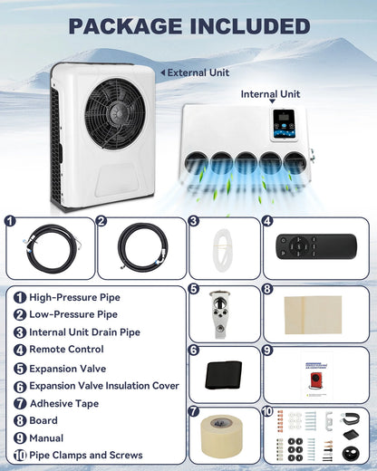 12V Split Air Conditioner For RV Truck Van Motorhome Camper