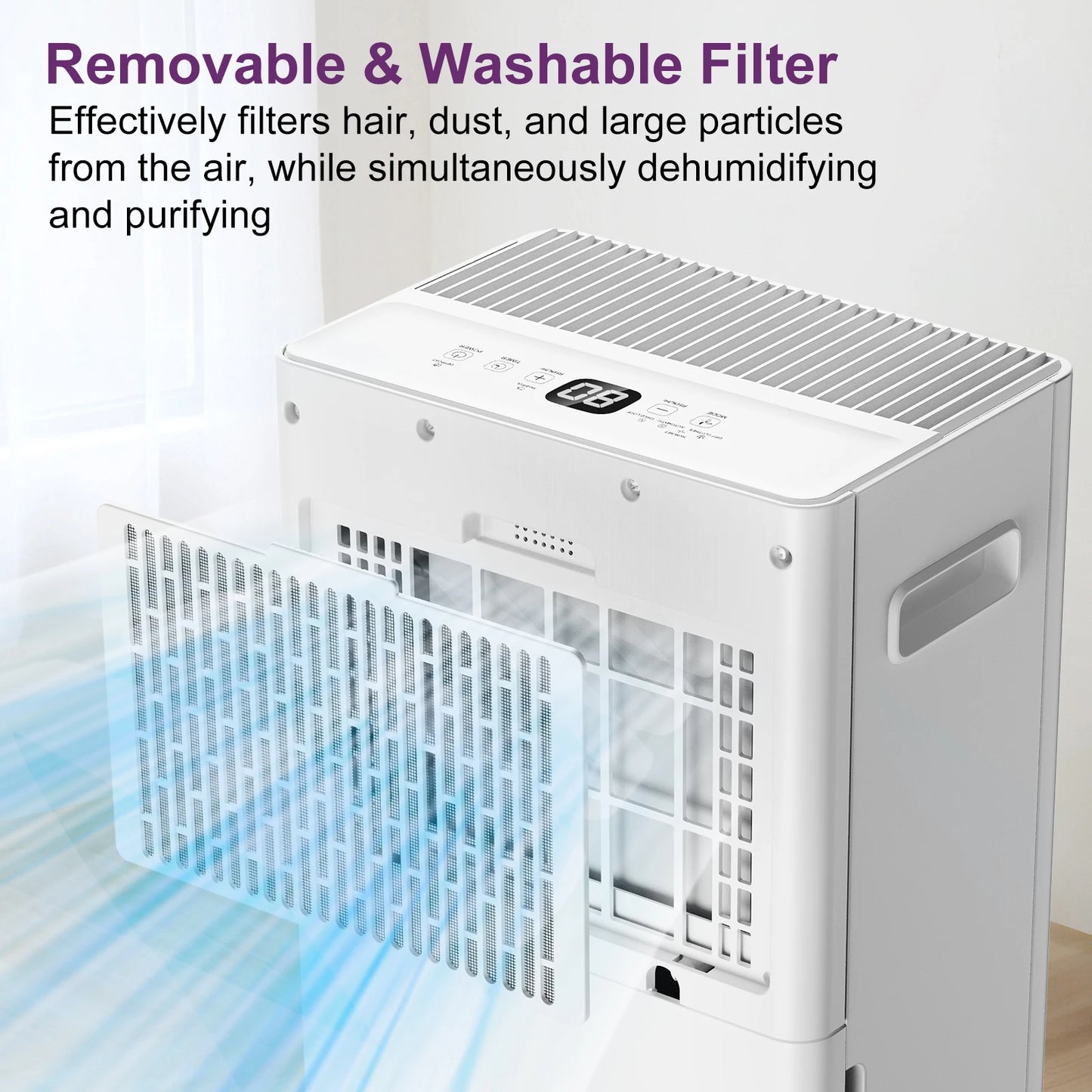 Dehumidifier 8L 10L 12L 16L/Day 24H Timer Electric Automatic Defrosting Home Bedroom 1.5L 2.0L Water Tank Wheels Pipes