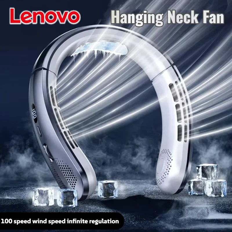 8000mAh USB Rechargeable Neck Fan Portable Bladeless LED Display