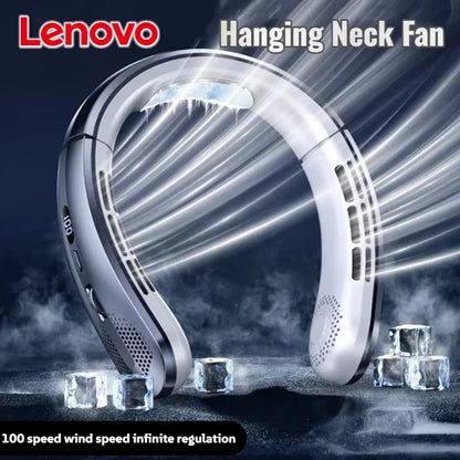 8000mAh USB Rechargeable Neck Fan Portable Bladeless LED Display
