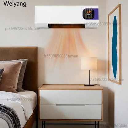 2000W Wall Mounted Air Cooler Heater Remote Control Touch Screen 16-40°C