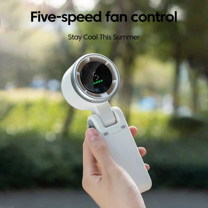 Folding Handheld Fan Type-C Rechargeable Desktop Air Cooler 5 Speed