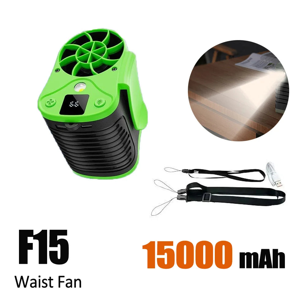 Portable Waist Fan 7 Speed 30000mAh Rechargeable Clip On Cooler
