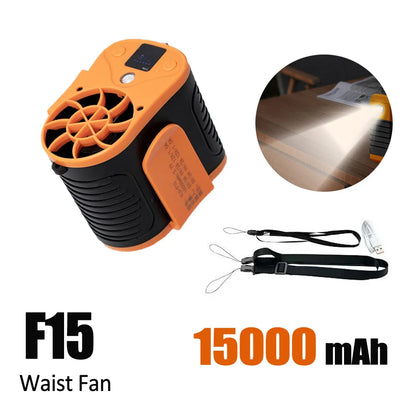 Portable Waist Fan 7 Speed 30000mAh Rechargeable Clip On Cooler