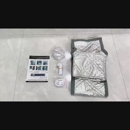 Padded Portable AC Window Seal Kit Silver Coated Sliding Window Vent Cloth for Air Conditioner Exhaust Hose Insulation