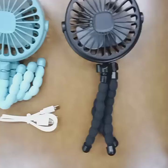 Clip On Stroller Fan Portable USB Rechargeable 3 Speeds